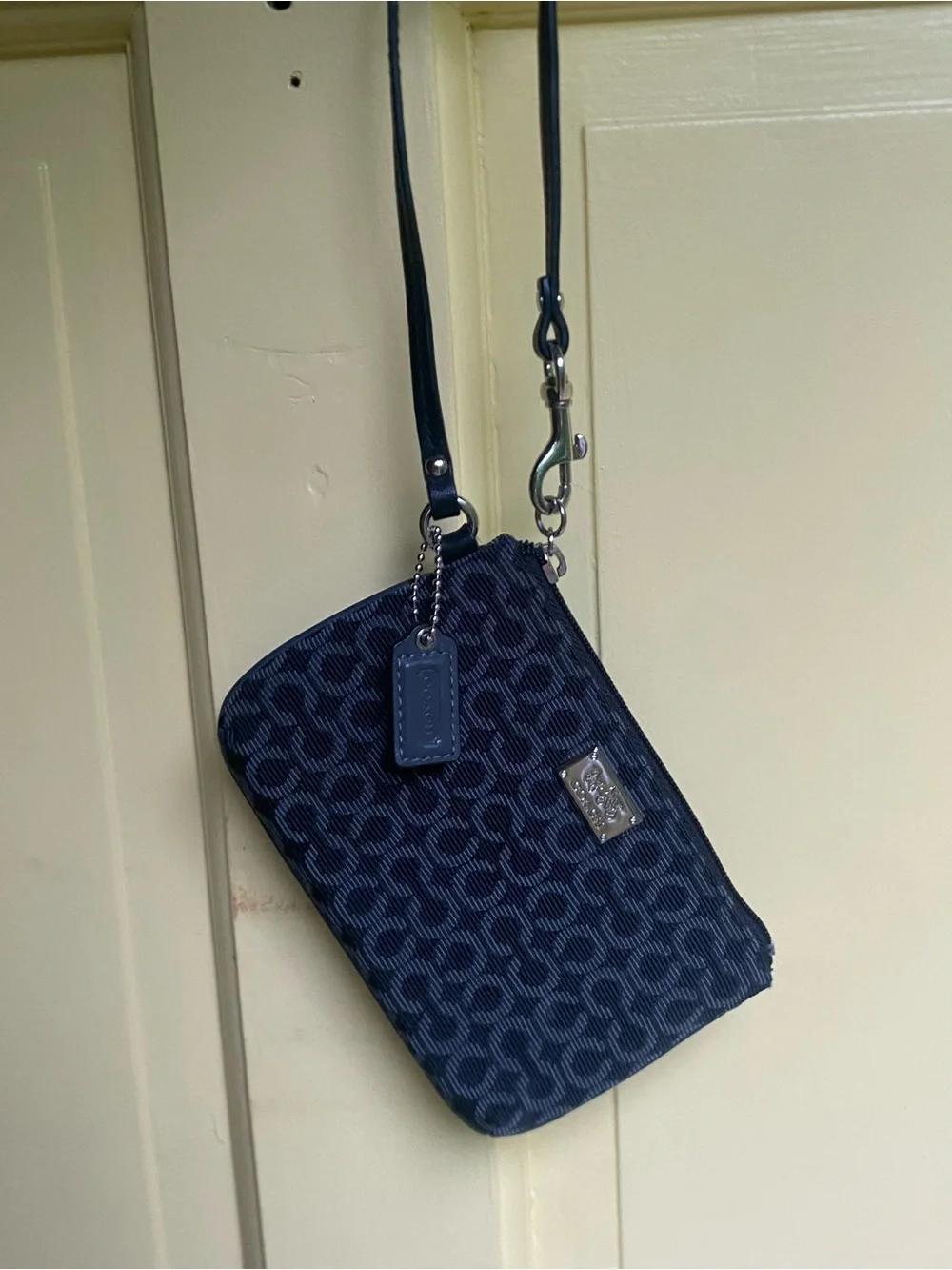 Y2K Coach Black Signature C Patterned Wristlet Purse
